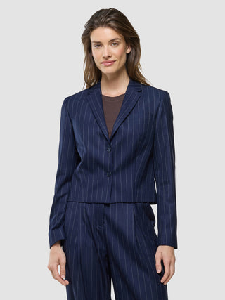 Women Raina Short Blazer Night Sky Pinstripe