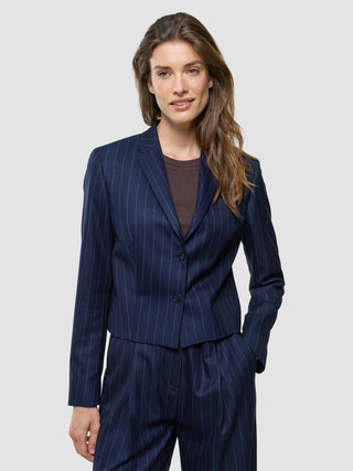Women Raina Short Blazer Night Sky Pinstripe