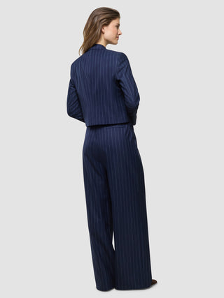Women Raina Short Blazer Night Sky Pinstripe