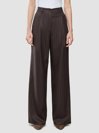 Women Raina Pants Wide Chestnut Pinstripe