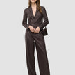 Women Raina Pants Wide Chestnut Pinstripe
