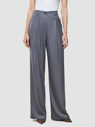 Women Raina Pants Wide Mid Grey Pinstripe