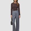 Women Raina Pants Wide Mid Grey Pinstripe