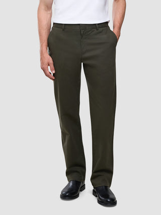 Refine Cotton Pants Relaxed Fit Dark Olive