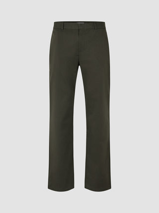 Refine Cotton Pants Relaxed Fit Dark Olive