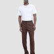 Refined Linen Pants Dark Brown