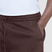 Refined Linen Pants Dark Brown
