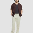 Refined Linen Bowling Short Sleeve Shirt Dark Brown