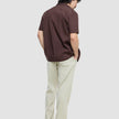 Refined Linen Bowling Short Sleeve Shirt Dark Brown