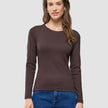 Women Rib T-shirt Long Sleeve Espresso