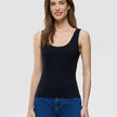 Rib Tank Top Black