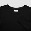 Women Rib T-Shirt Long Sleeve Black