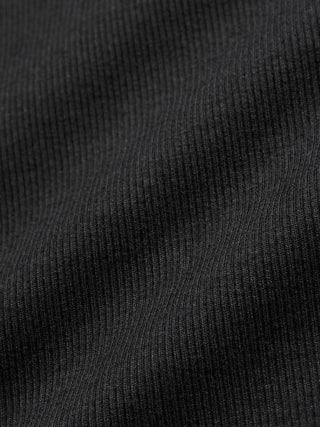 Women Rib T-Shirt Long Sleeve Black