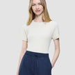 Women Rib T-Shirt Sandy Beige