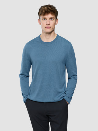 Seamless Core Knit Crewneck Blue Tide