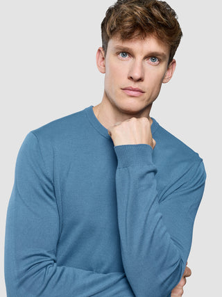 Seamless Core Knit Crewneck Blue Tide