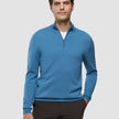 Seamless Core Knit Half Zip Blue Tide
