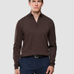 Seamless Core Knit Half Zip Dark Brown