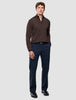 Seamless Core Knit Half Zip Dark Brown