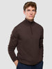 Seamless Core Knit Half Zip Dark Brown