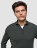 Seamless Core Knit Half Zip Green Night