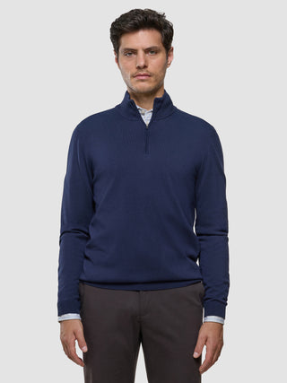 Seamless Core Knit Half Zip Dark Navy