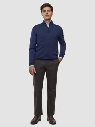 Seamless Core Knit Half Zip Dark Navy