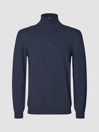 Seamless Core Knit Half Zip Dark Navy