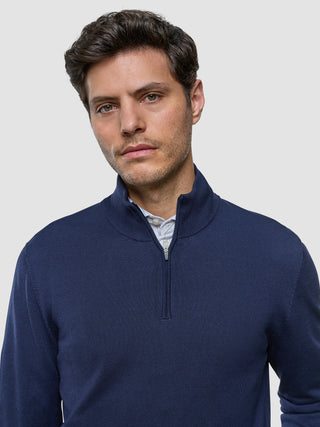 Seamless Core Knit Half Zip Dark Navy