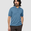 Seamless Core Knit Short Sleeve Polo Blue Tide