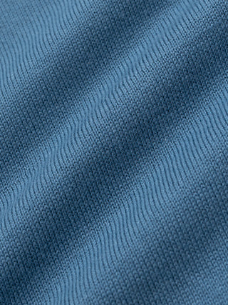 Seamless Core Knit Short Sleeve Polo Blue Tide