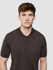 Seamless Core Knit Short Sleeve Polo Dark Brown