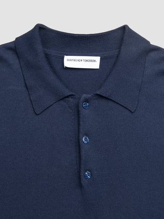 Seamless Core Knit Short Sleeve Polo Dark Navy
