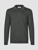 Seamless Core Knit Long Sleeve Polo Green Night