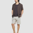 Seersucker Short Sleeve Shirt Cocoa Pinstripes