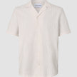 Seersucker Short Sleeve Shirt Cream Stripes