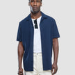 Seersucker Short Sleeve Shirt Dark Navy