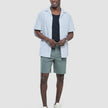 Seersucker Short Sleeve Shirt Green Stripes