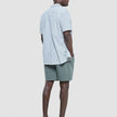 Seersucker Short Sleeve Shirt Green Stripes