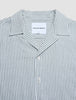 Seersucker Short Sleeve Shirt Green Stripes