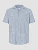 Seersucker Short Sleeve Shirt Navy Stripes