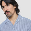 Seersucker Short Sleeve Shirt Navy Stripes