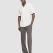 Seersucker Short Sleeve Shirt Off White