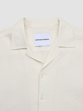 Seersucker Short Sleeve Shirt Off White