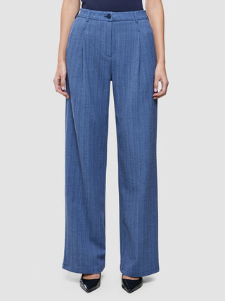 Women Serene Pants Wide Ombre Blue Herringbone