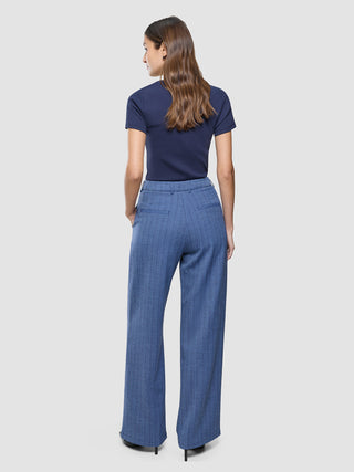Women Serene Pants Wide Ombre Blue Herringbone