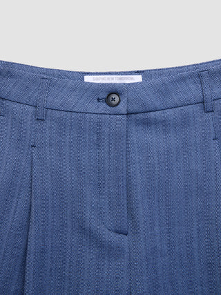 Women Serene Pants Wide Ombre Blue Herringbone