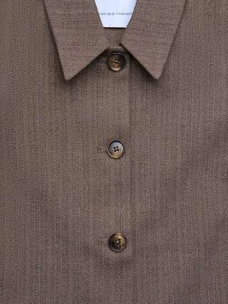 Women Serene Short Jacket Brown Stone Herringbone