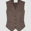 Women Serene Short Vest Brown Stone Herringbone