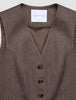 Women Serene Short Vest Brown Stone Herringbone